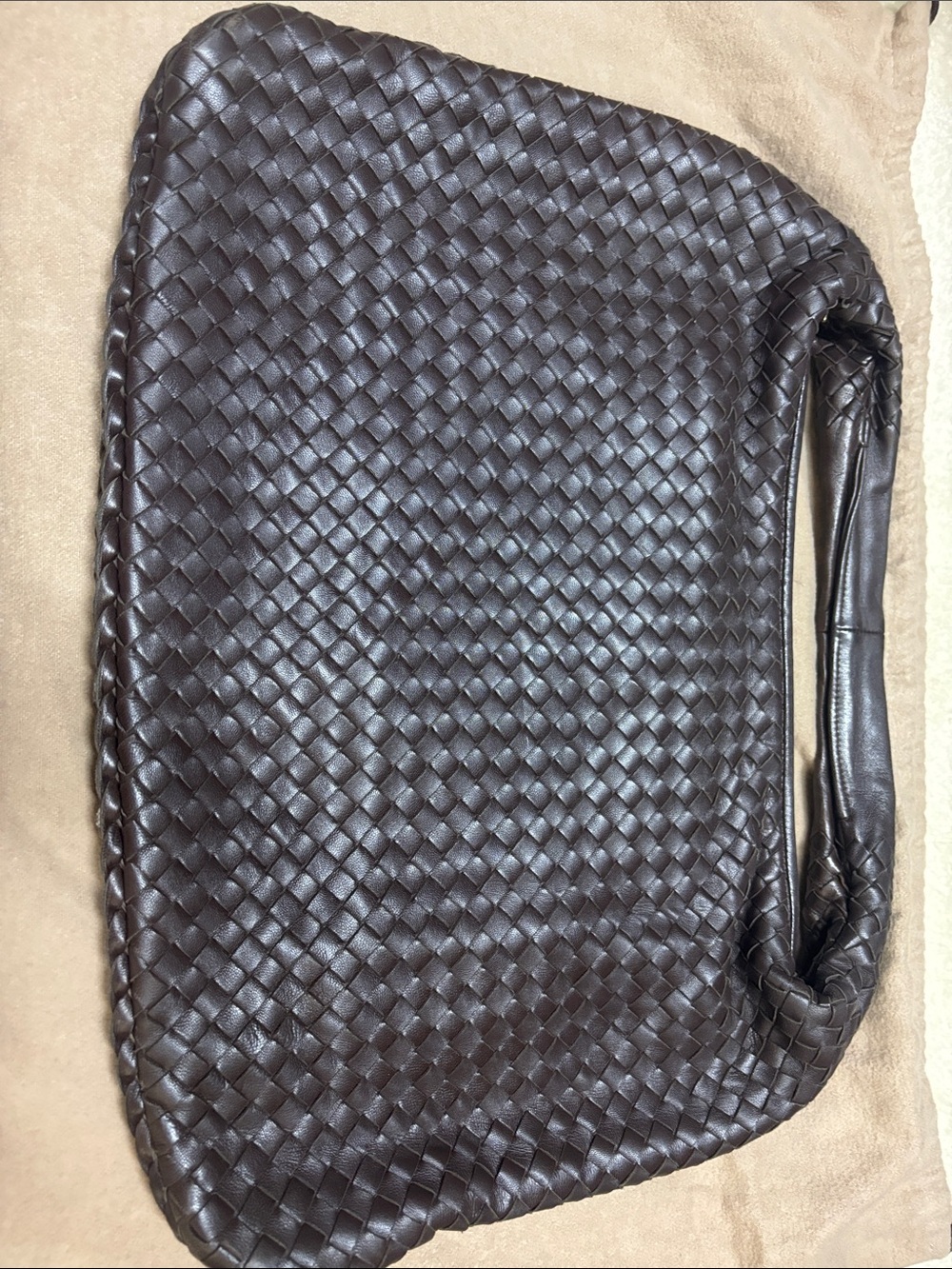 Bottega Veneta Dark Brown Intrecciato Leather Hobo Bag